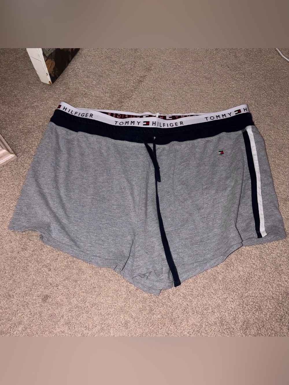 Tommy Hilfiger Gray & Logo Waistband Short Pajama Shorts